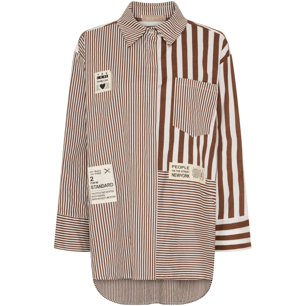 MARTA DU CHATEAU Marta du Chateau dame skjorte MdcBirch 258998 Shirt Moro Stripe