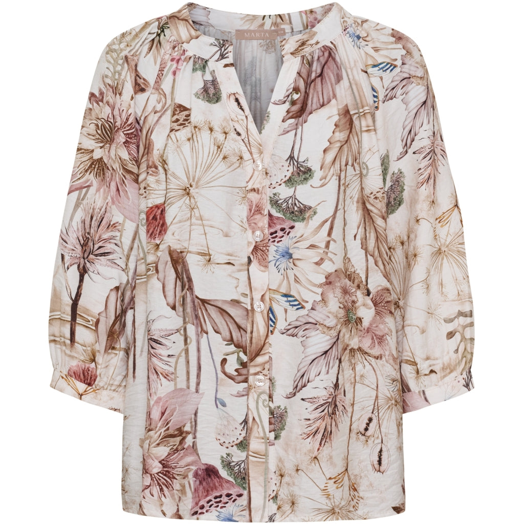 MARTA DU CHATEAU Marta du Chateau dame skjorte MdcJordan 8116 Shirt BeigeXPA5021