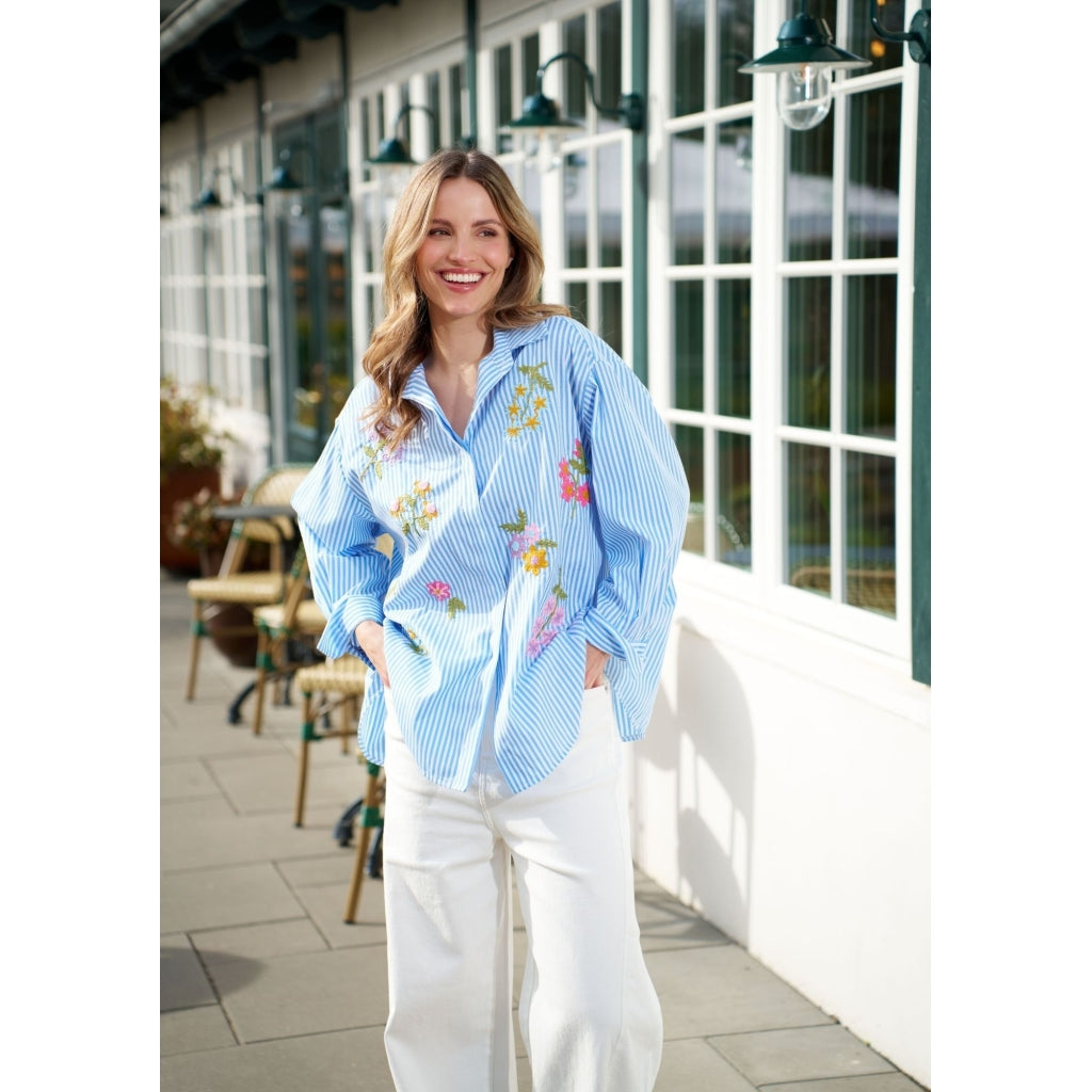 MARTA DU CHATEAU Marta du Chateau dame skjorte MdcJudika 269113 Shirt Blue Stripe