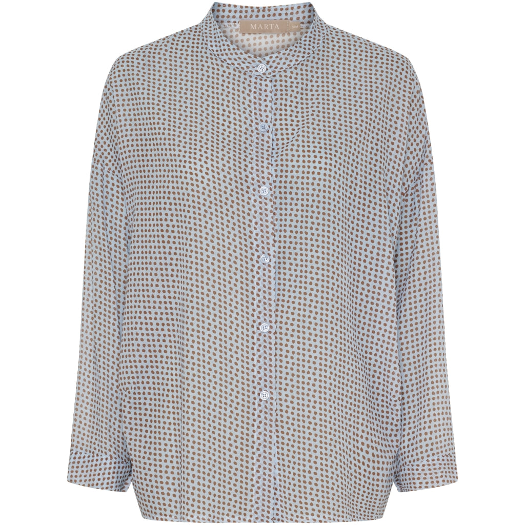 MARTA DU CHATEAU Marta du Chateau dame skjorte MdcLotus 258920 Shirt Blue Dots