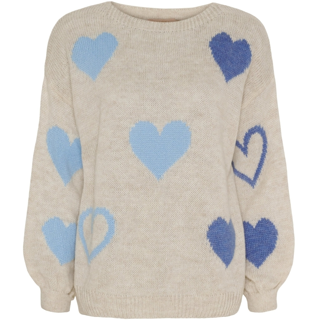 MARTA DU CHATEAU Marta du Chateau dame strik MdcAmarante 64023 Knit Beige/Jeans/Celeste