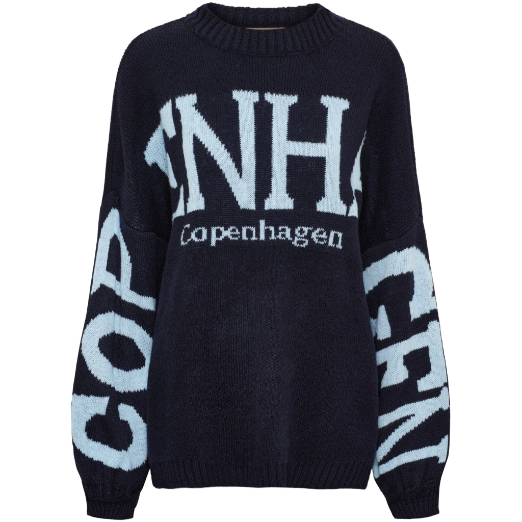 MARTA DU CHATEAU Marta du Chateau dame strik MdcAria 8111 OS Knit Navy/Light Blue
