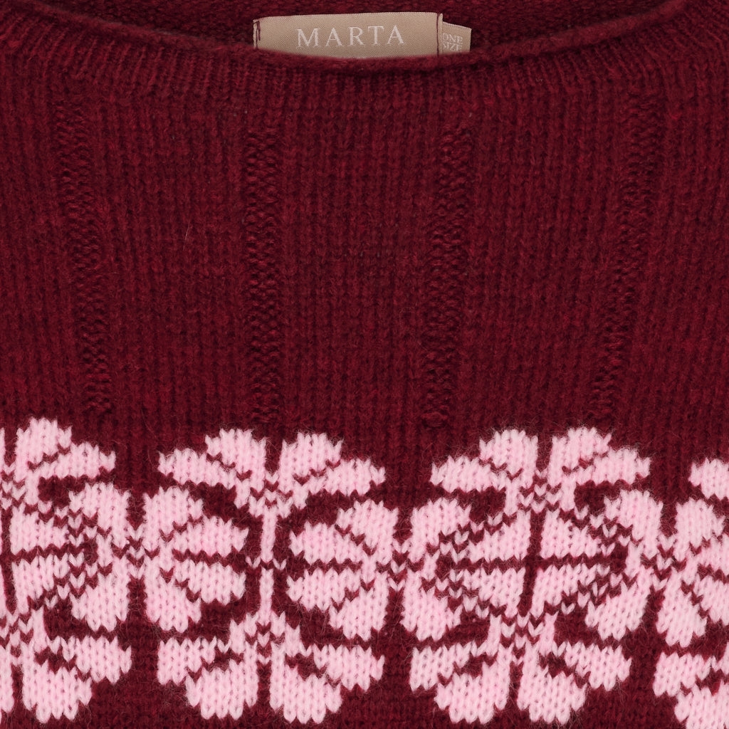 MARTA DU CHATEAU Marta du Chateau dame strik MdcBruna 8154 Knit Bordeaux/Pink