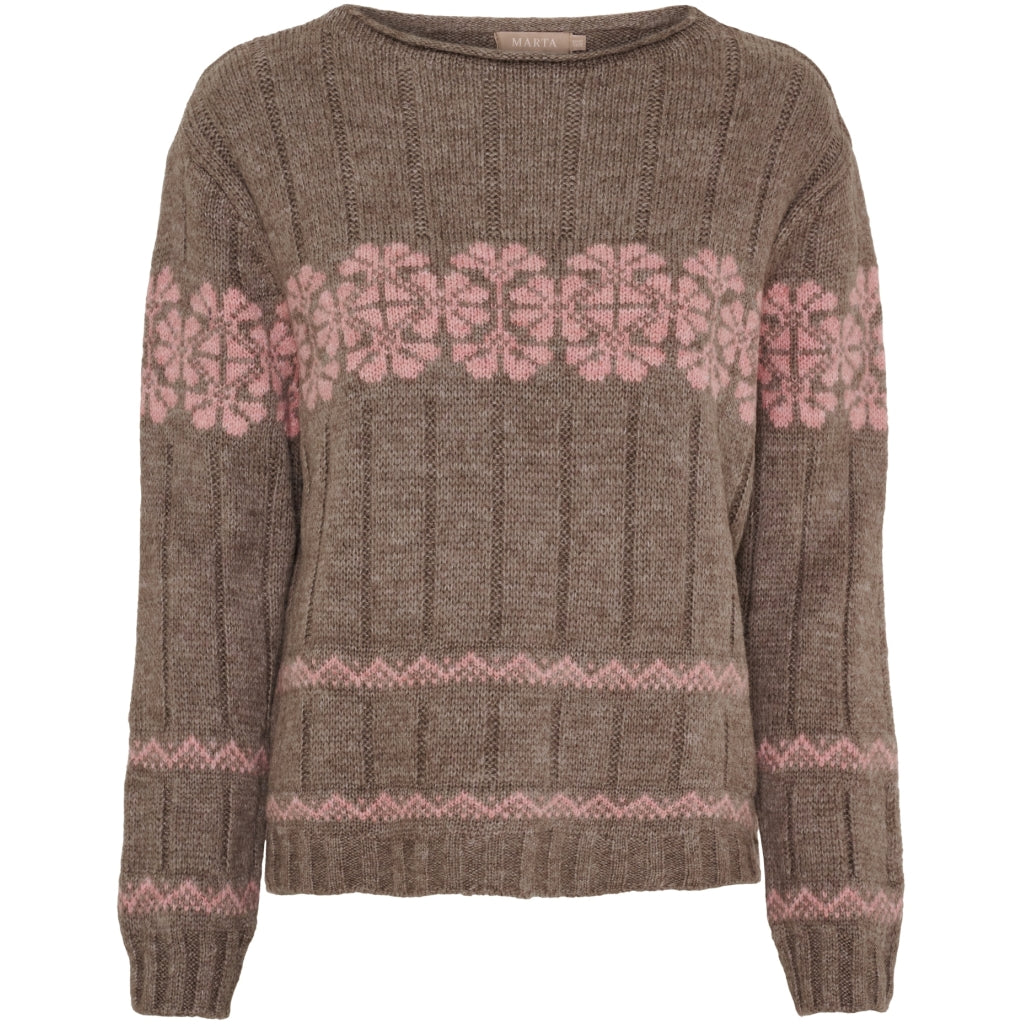 MARTA DU CHATEAU Marta du Chateau dame strik MdcBruna 8154 Knit Fango/Rose
