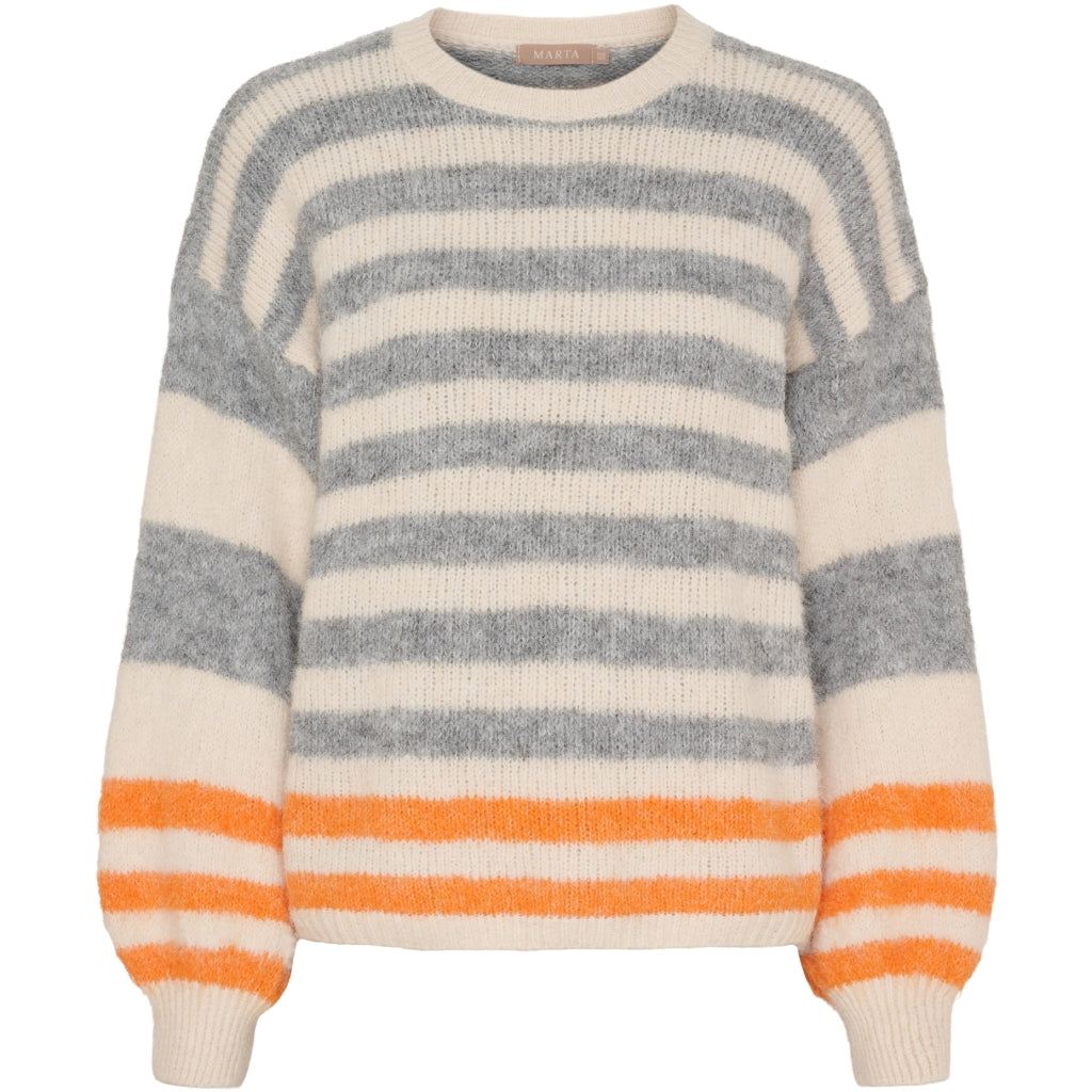 MARTA DU CHATEAU Marta du Chateau dame strik MdcCassie 8130 Knit Beige/Grigio8808/Orange8823