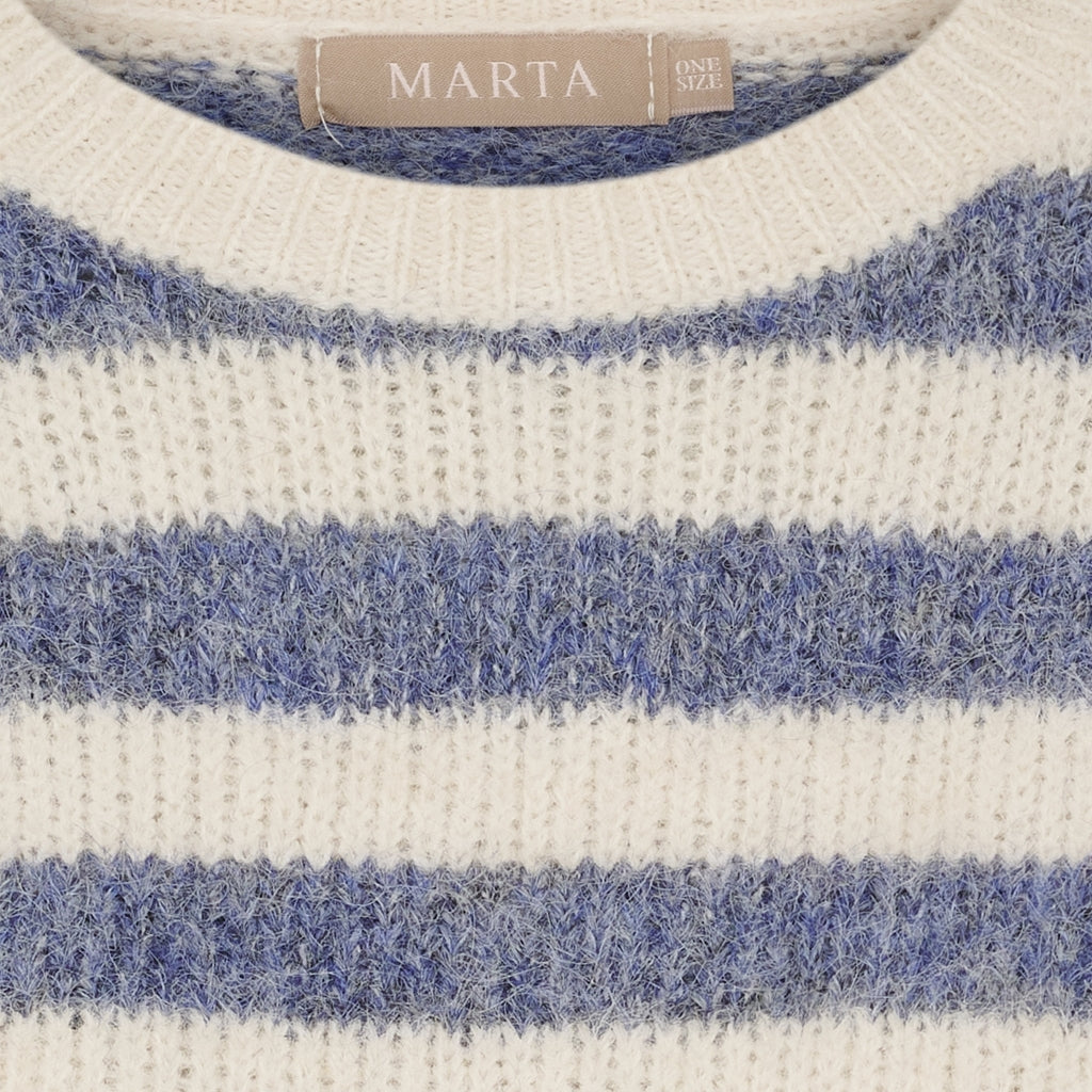 MARTA DU CHATEAU Marta du Chateau dame strik MdcCassie 8130 Knit Beige/Jeans8819/Fango8804