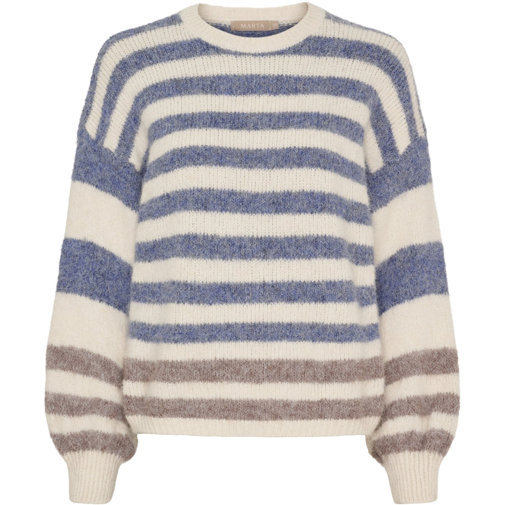 MARTA DU CHATEAU Marta du Chateau dame strik MdcCassie 8130 Knit Beige/Jeans8819/Fango8804