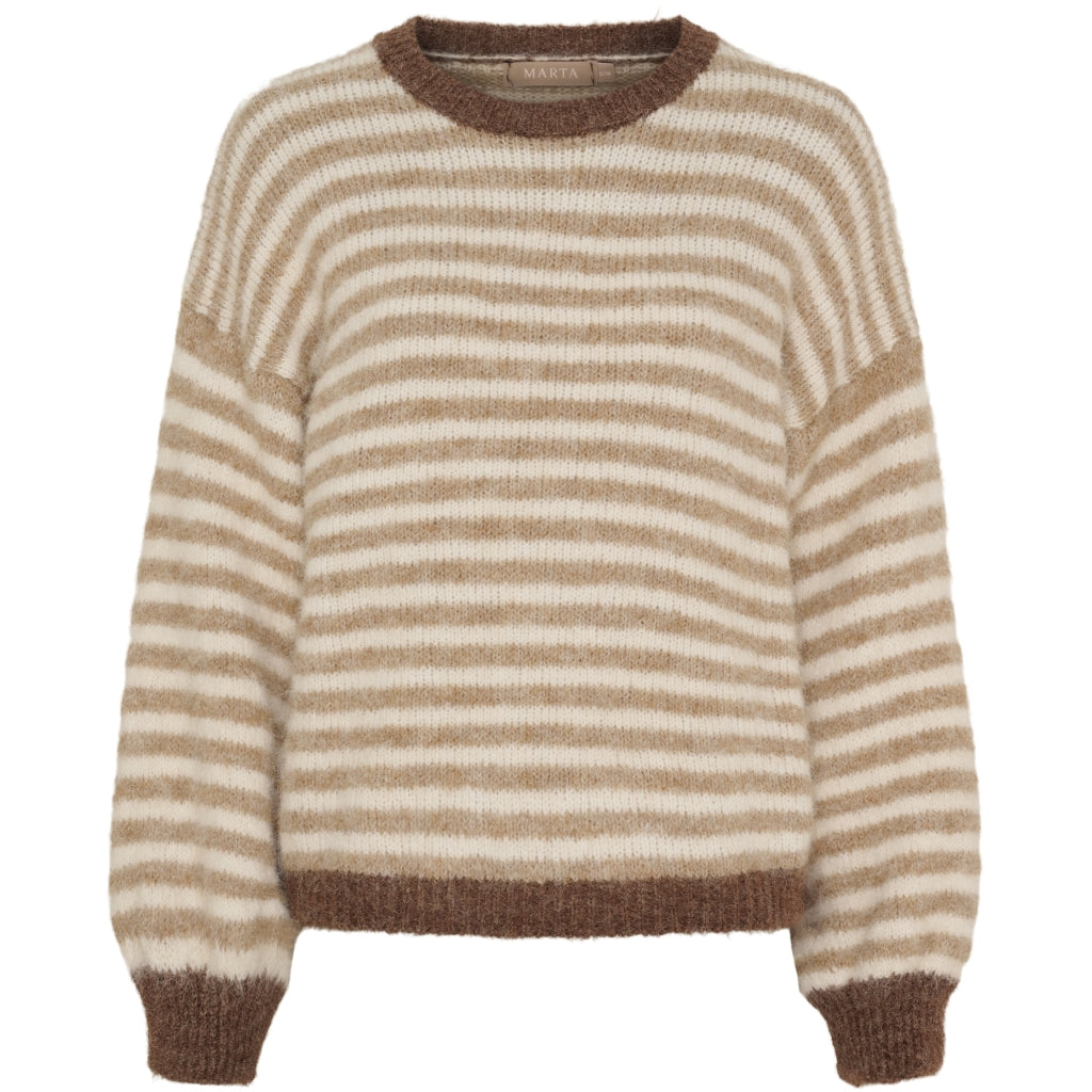 MARTA DU CHATEAU Marta du Chateau dame strik MdcDanielle 8080 Knit Beige/Fango/Moro