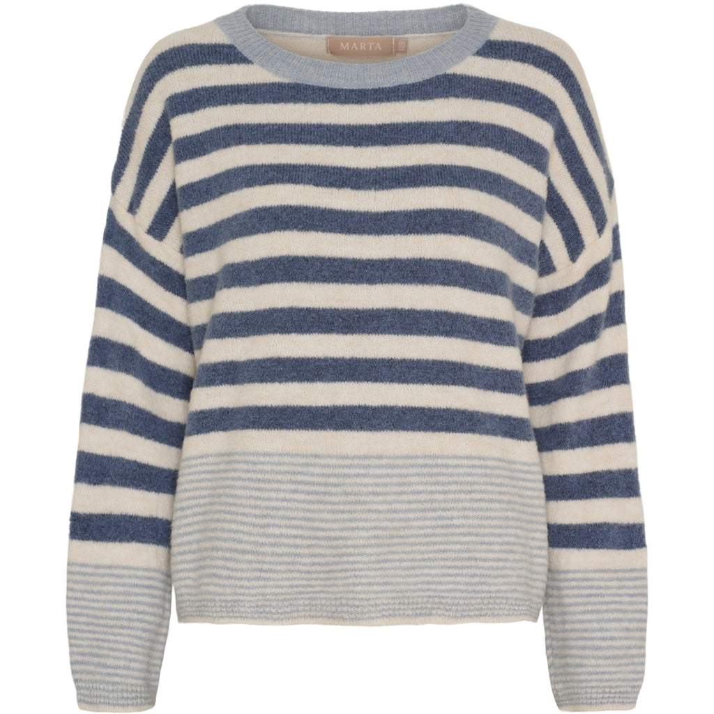 MARTA DU CHATEAU Marta du Chateau dame strik MdcElara 35671 Knit Cielo/Jeans/Burro