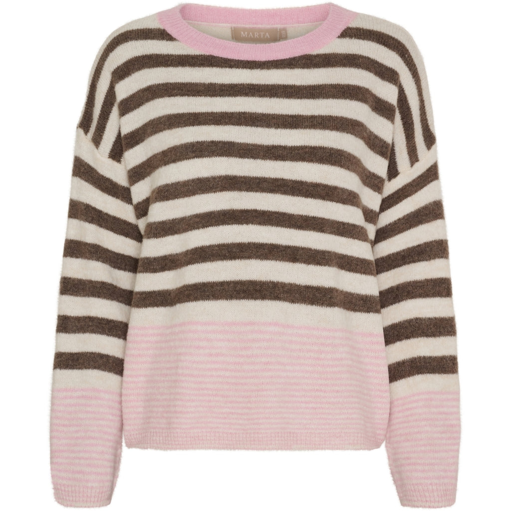 MARTA DU CHATEAU Marta du Chateau dame strik MdcElara 35671 Knit Fango/Burro/Rosa268