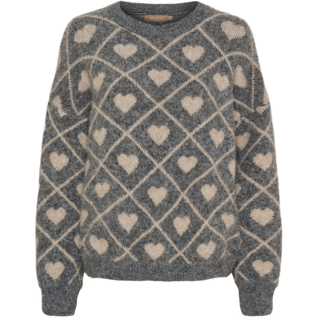 MARTA DU CHATEAU Marta du Chateau dame strik MdcFeray 8151 Knit Grigio9513/Beige9504