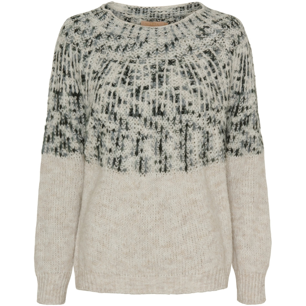 MARTA DU CHATEAU Marta du Chateau dame strik MdcLilia 24484 Knit Crema/Grigio