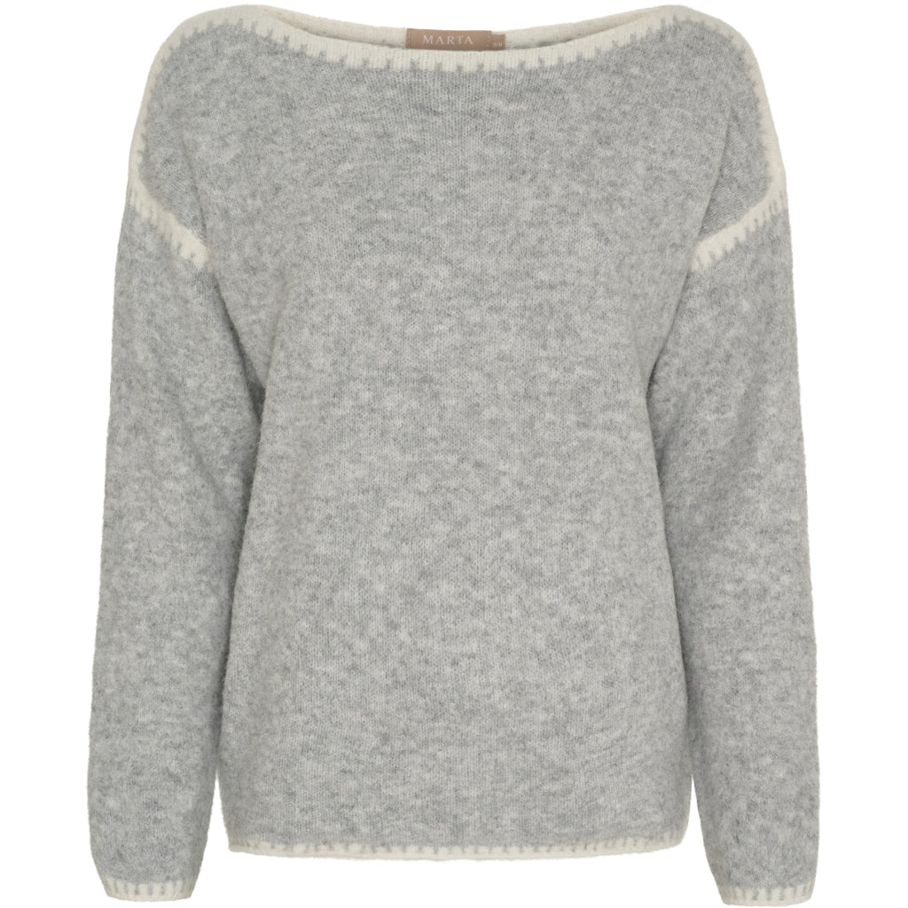 MARTA DU CHATEAU Marta du Chateau dame strik MdcLinette KN8032 Knit LightGreyW002