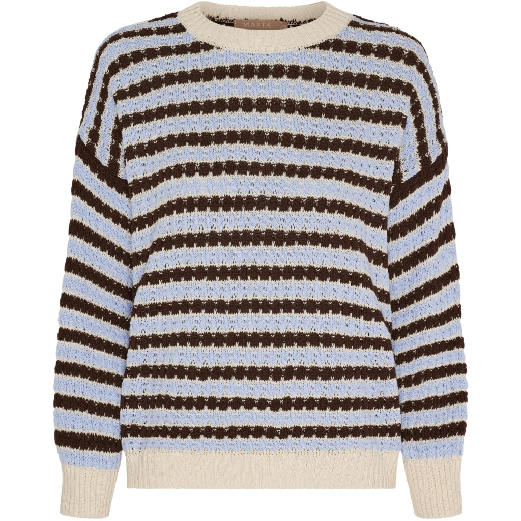 MARTA DU CHATEAU Marta du Chateau dame strik MdcNivelle KNA110M Knit Moro/Celeste
