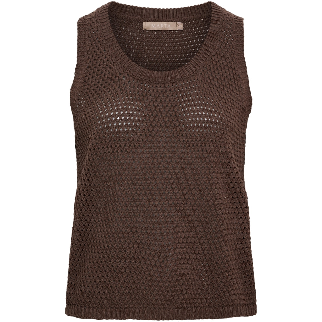 MARTA DU CHATEAU Marta du Chateau dame strik top MdcNayla 9689 Knit Caffe