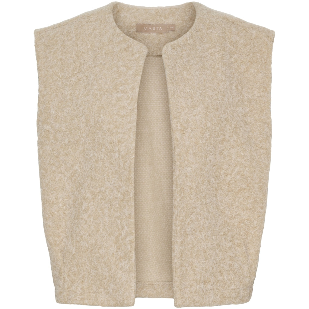 MARTA DU CHATEAU Marta du Chateau dame strik vest MdcCapella 7600 Knit Vest Beige