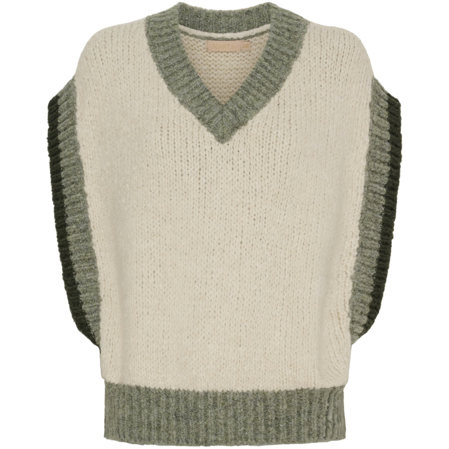Marta du Chateau dam stickad väst MdcLila KN8038 - MoroW053
