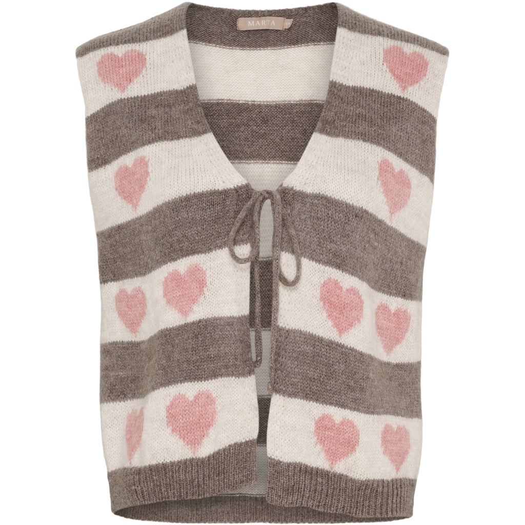 MARTA DU CHATEAU Marta du Chateau dame strik vest MdcPhoenix 8069 Knit Vest Old Rose