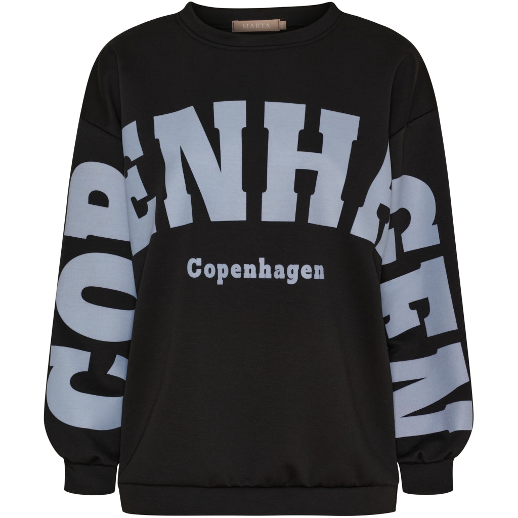 MARTA DU CHATEAU Marta du Chateau dame sweatshirt MdcHibiscus 22659 Sweatshirt Black/Blue