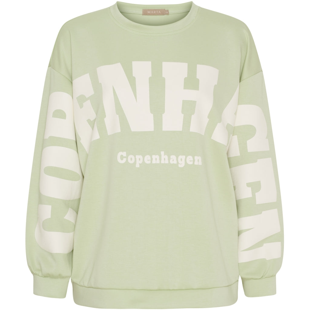 MARTA DU CHATEAU Marta du Chateau dame sweatshirt MdcHibiscus 22659 Sweatshirt Green/Offwhite