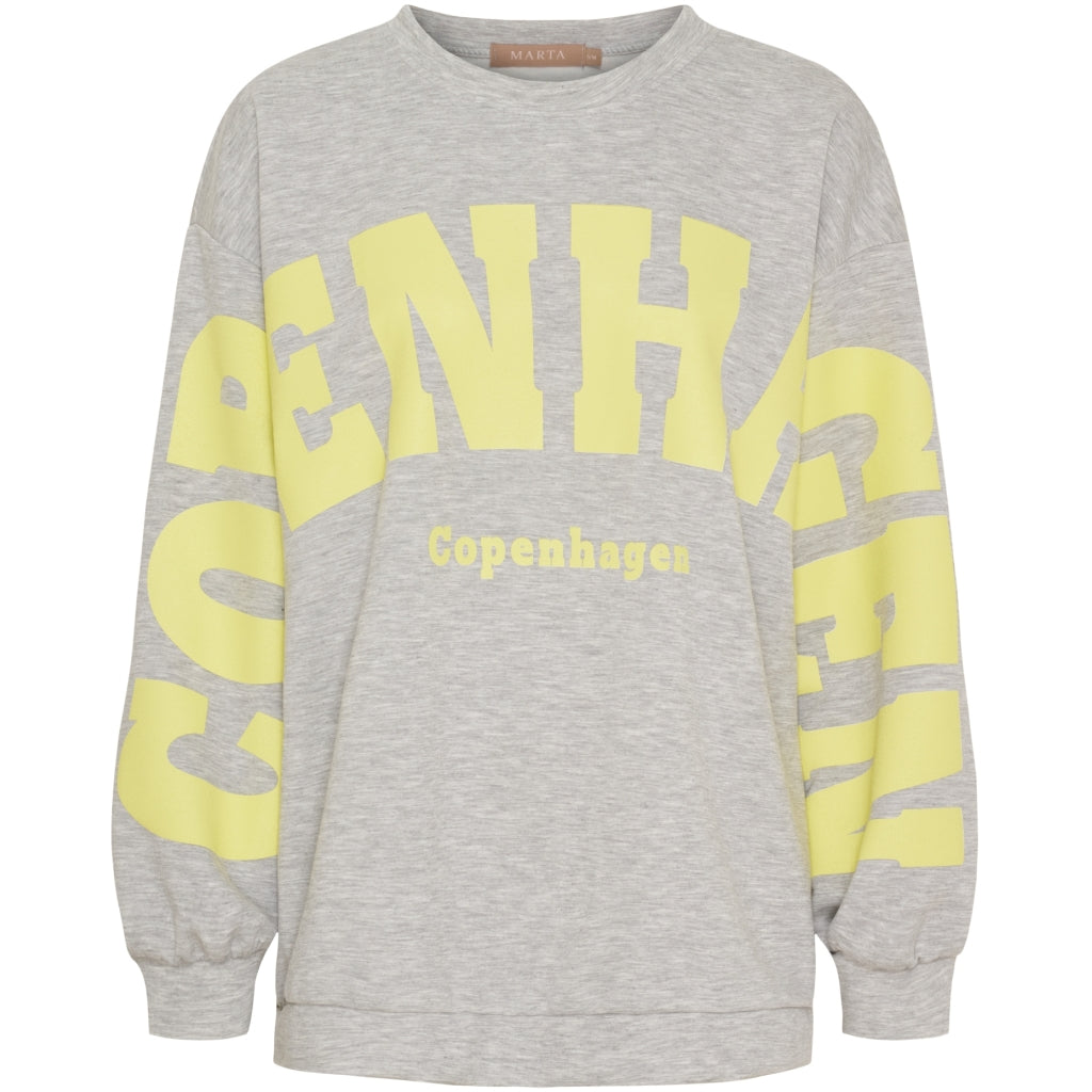 MARTA DU CHATEAU Marta du Chateau dame sweatshirt MdcHibiscus 22659 Sweatshirt Grey/yellow