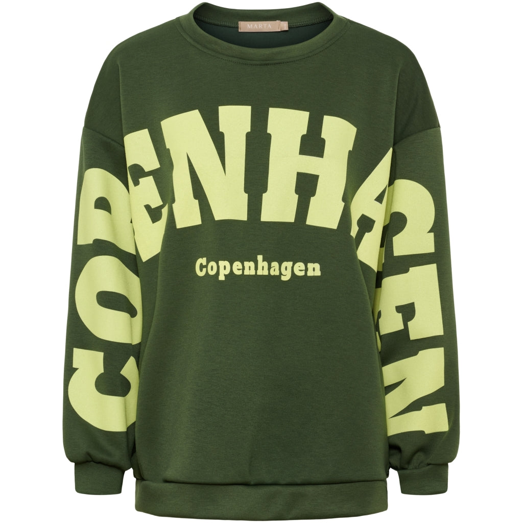 MARTA DU CHATEAU Marta du Chateau dame sweatshirt MdcHibiscus 22659 Sweatshirt Military/Yellow