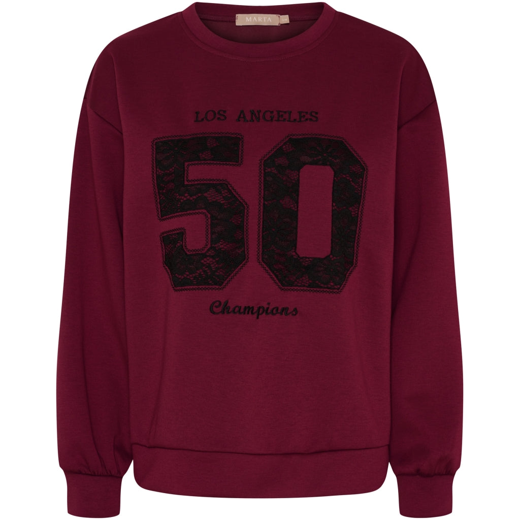 MARTA DU CHATEAU Marta du Chateau dame sweatshirt MdcLiora 58512M Sweatshirt Bordeaux161/Black