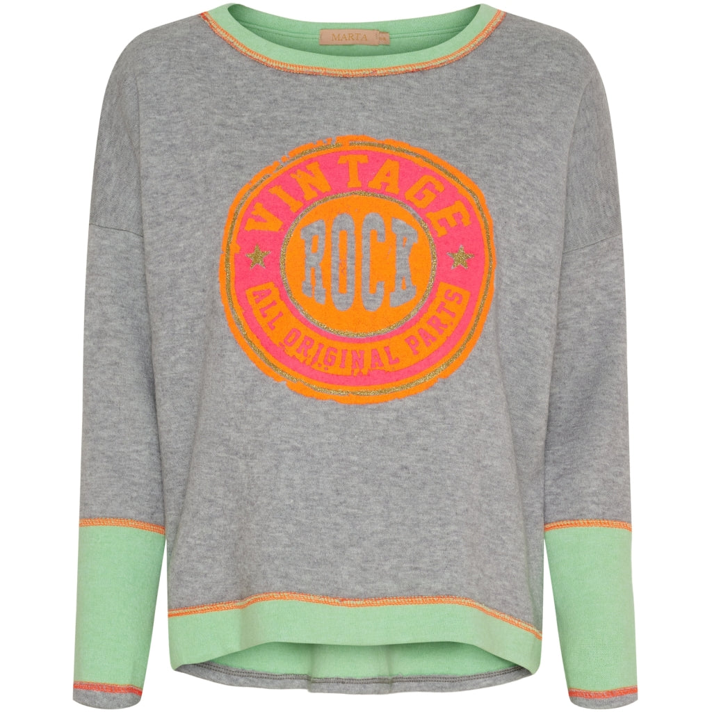 MARTA DU CHATEAU Marta du Chateau dame sweatshirt MdcRachelle 6575/B Sweatshirt Grigio/Verde