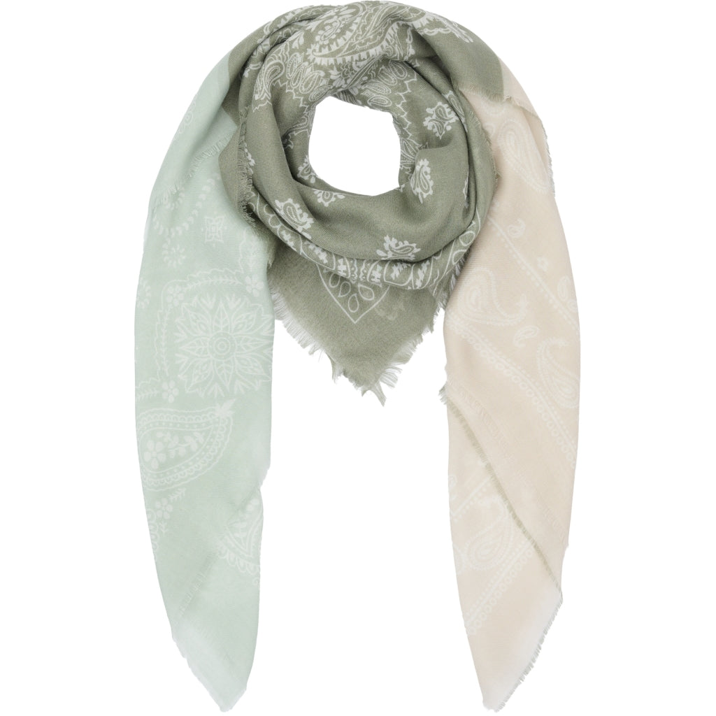 MARTA DU CHATEAU Marta du Chateau dame tørklæde MdcBelle FA37263 Scarf beige/green