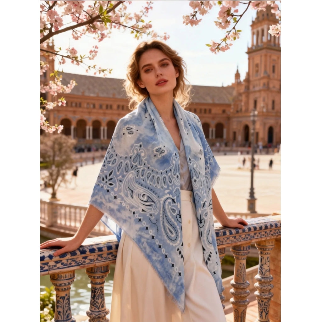 MARTA DU CHATEAU Marta du Chateau dame tørklæde MdcDanna FA37254 Scarf Light blue