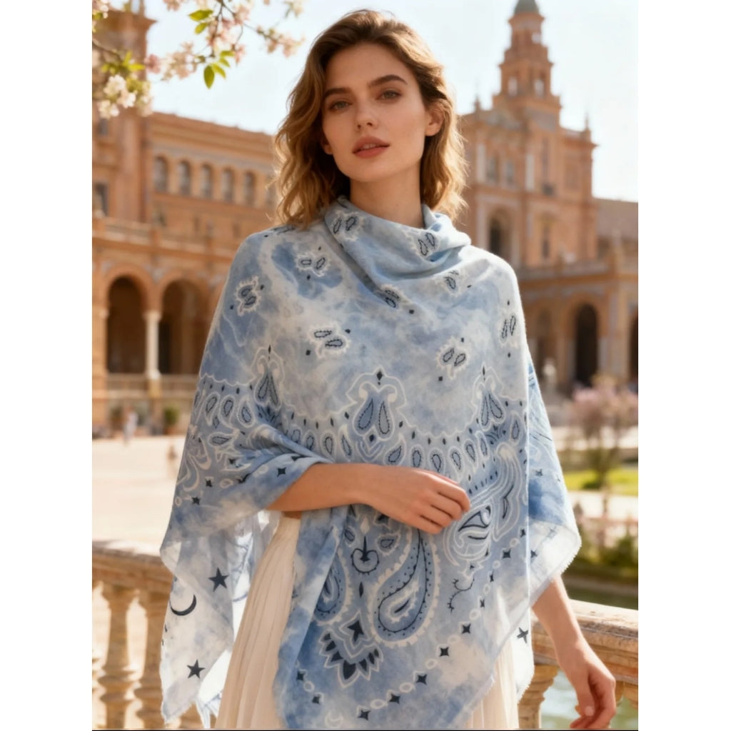 MARTA DU CHATEAU Marta du Chateau dame tørklæde MdcDanna FA37254 Scarf Light blue