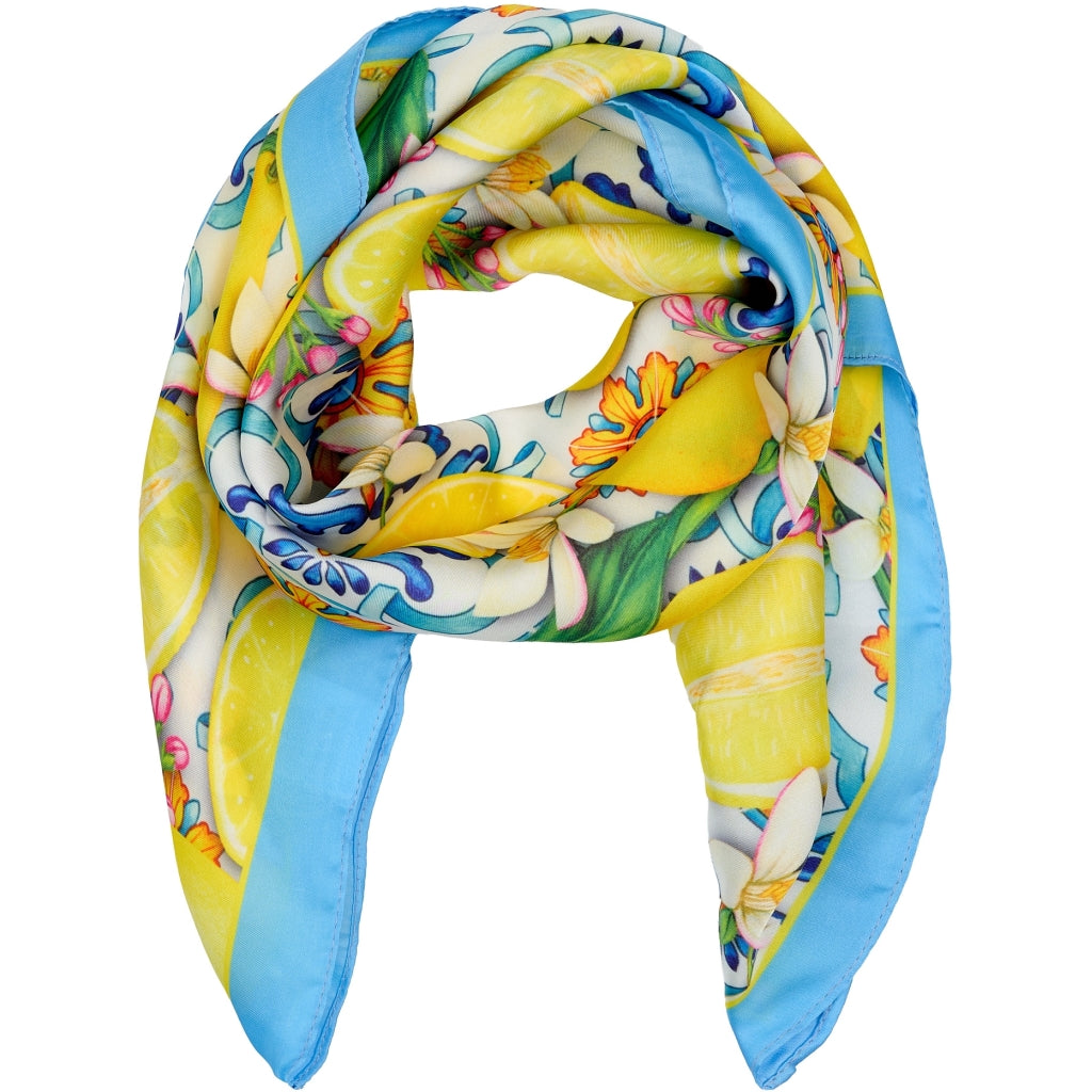 MARTA DU CHATEAU Marta du Chateau dame tørklæde MdcJuline FA-Scarf Scarf Blue/Yellow3926