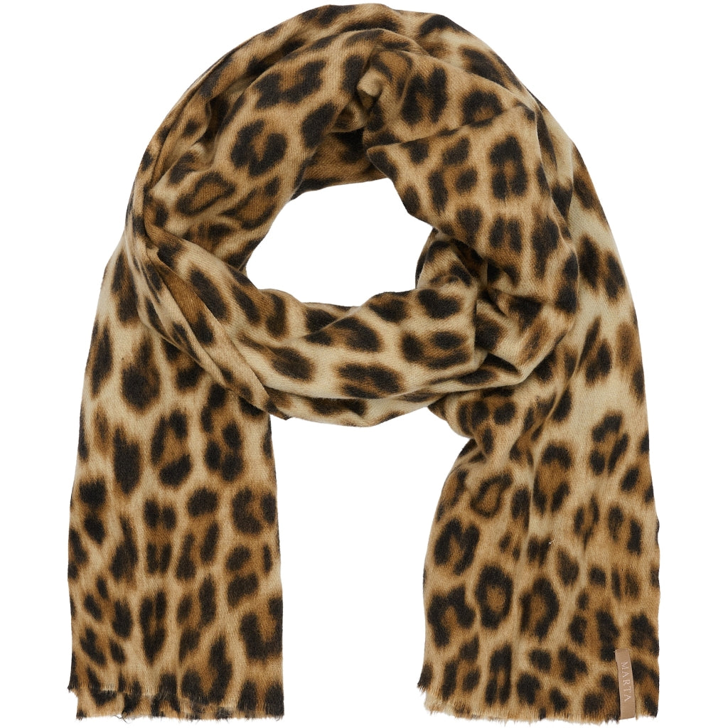 MARTA DU CHATEAU Marta du Chateau dame tørklæde MdcMocca 172-1010 Scarf Leo Print