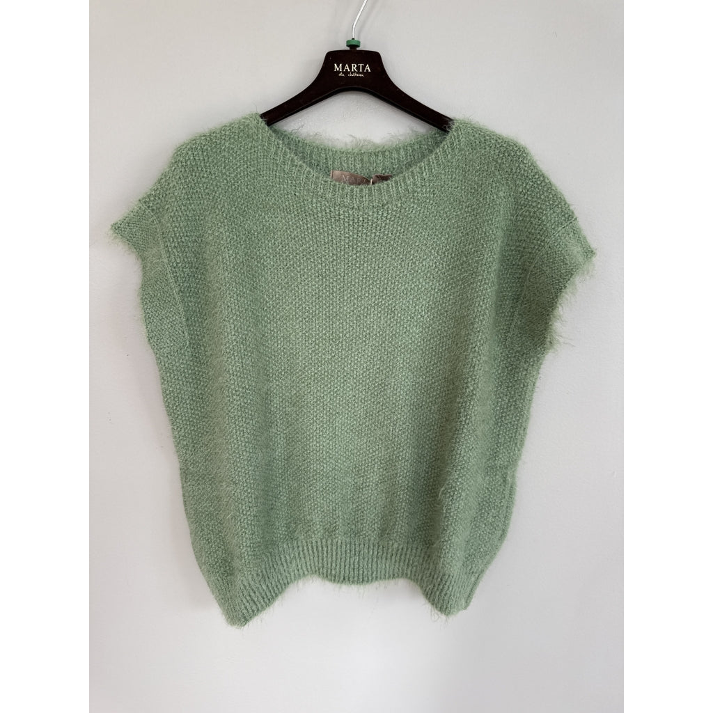 MARTA DU CHATEAU Marta du Chateau dame vest MdcLaya 8039 Knit Vest Green Eyes