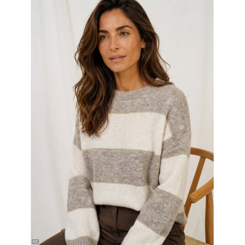 MARTA DU CHATEAU Marta du Cheatau Dame Strik MdcWildflower 3193-1 Knit Beige
