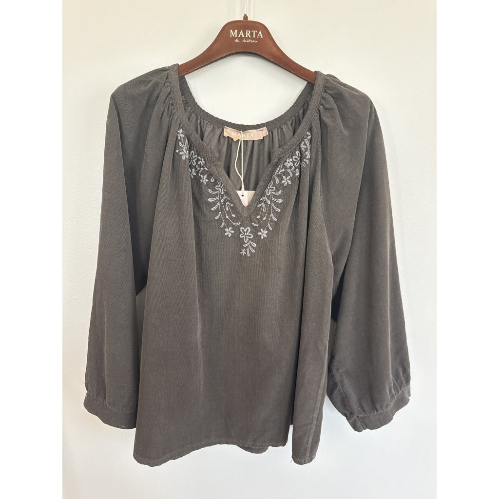 MARTA DU CHATEAU Marta du chateau Dame Bluse MdcJuniper 8529 Blouse Moro