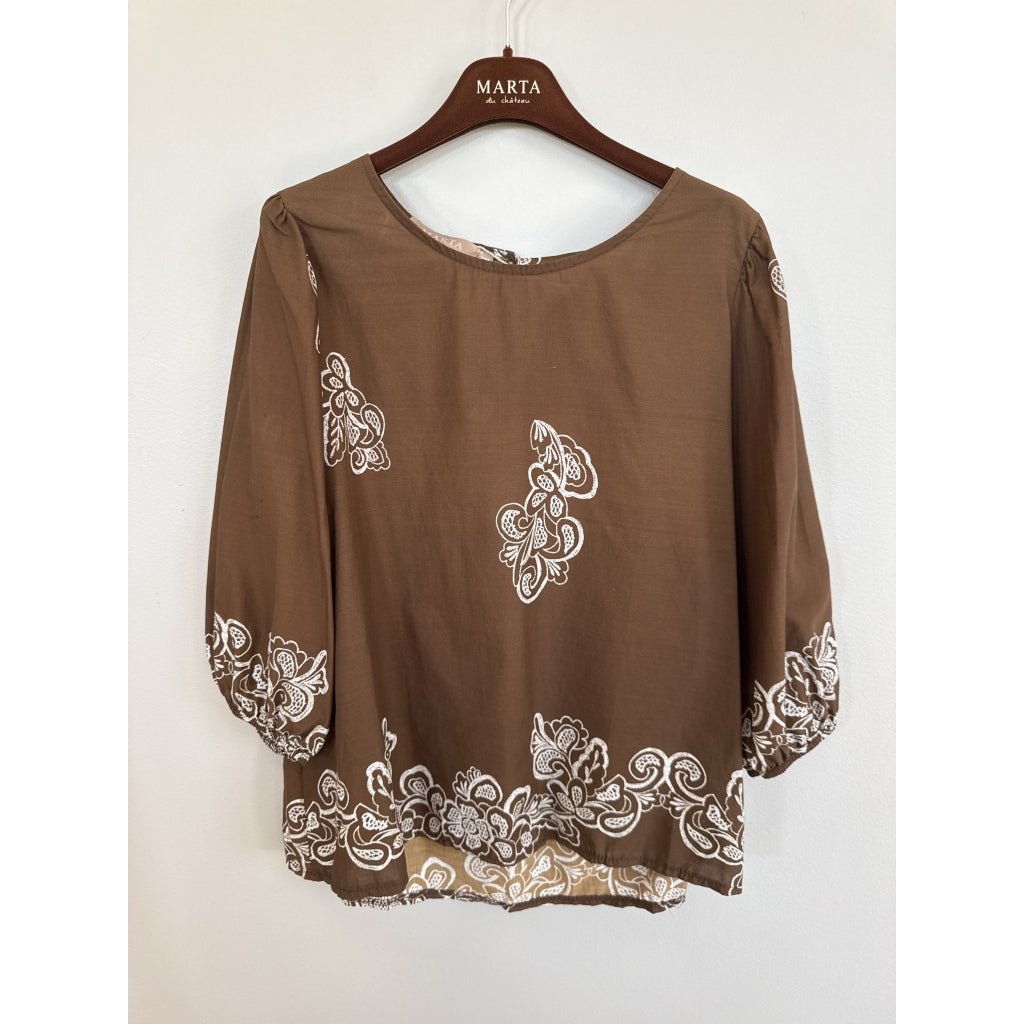 MARTA DU CHATEAU Marta du chateau Dame Bluse MdcLupine 8566 Blouse Marrone6906tpk