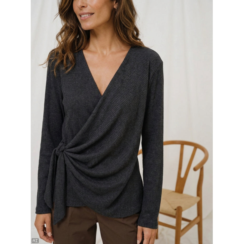 MARTA DU CHATEAU Marta du chateau Dame Bluse MdcTalina 1612- Blouse Black