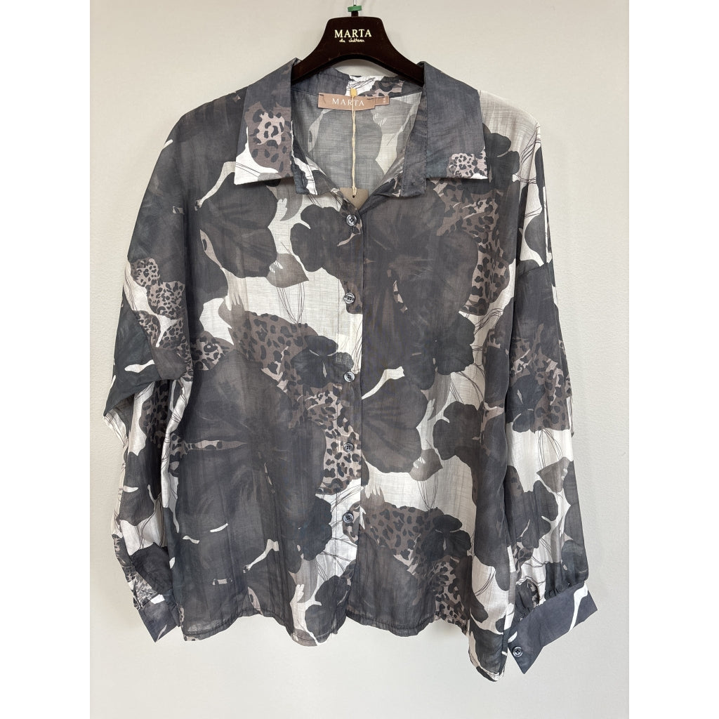 MARTA DU CHATEAU Marta du chateau Dame Skjorte MDCLAKE 7861 Shirt Grey