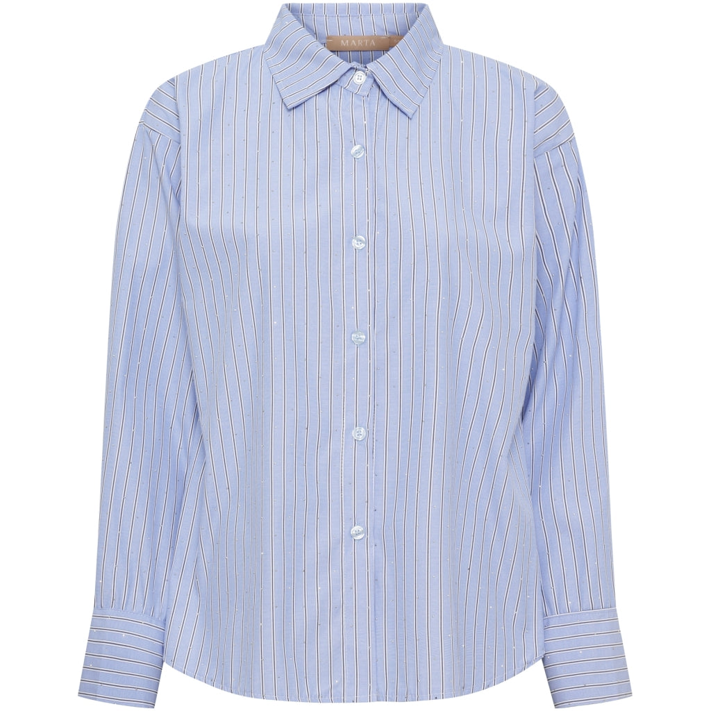 MARTA DU CHATEAU Marta du chateau Dame Skjorte MdcVeloura 8199 Shirt Blue Stripe