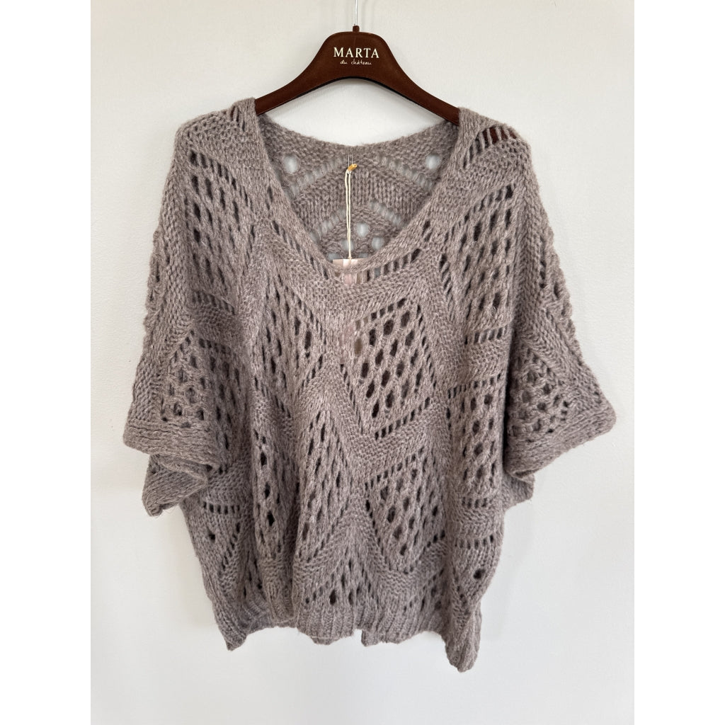 MARTA DU CHATEAU Marta du chateau Dame Strik MdcNieve 65033 Knit Fango