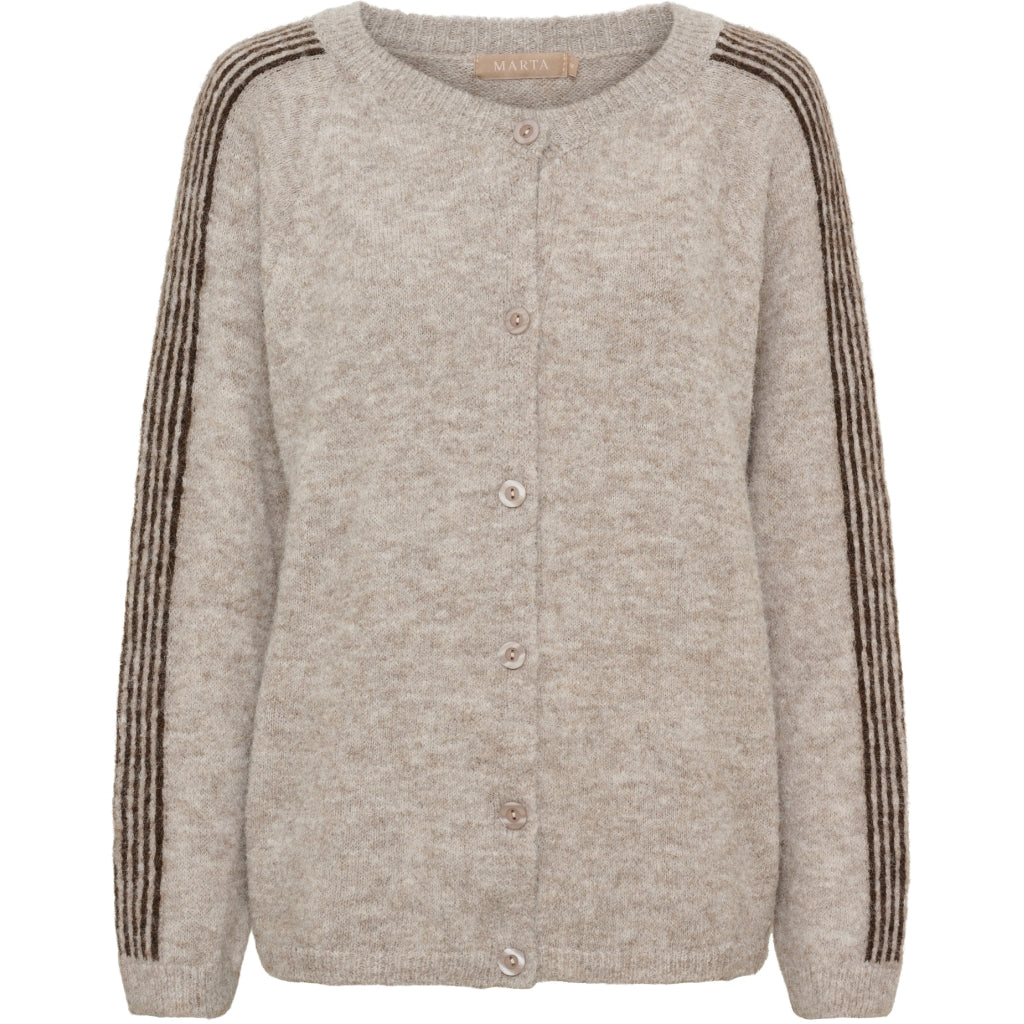 MARTA DU CHATEAU Marta du chateau Dame Strik MdcVellie 8154- Knit Cardigan Fango/Moro