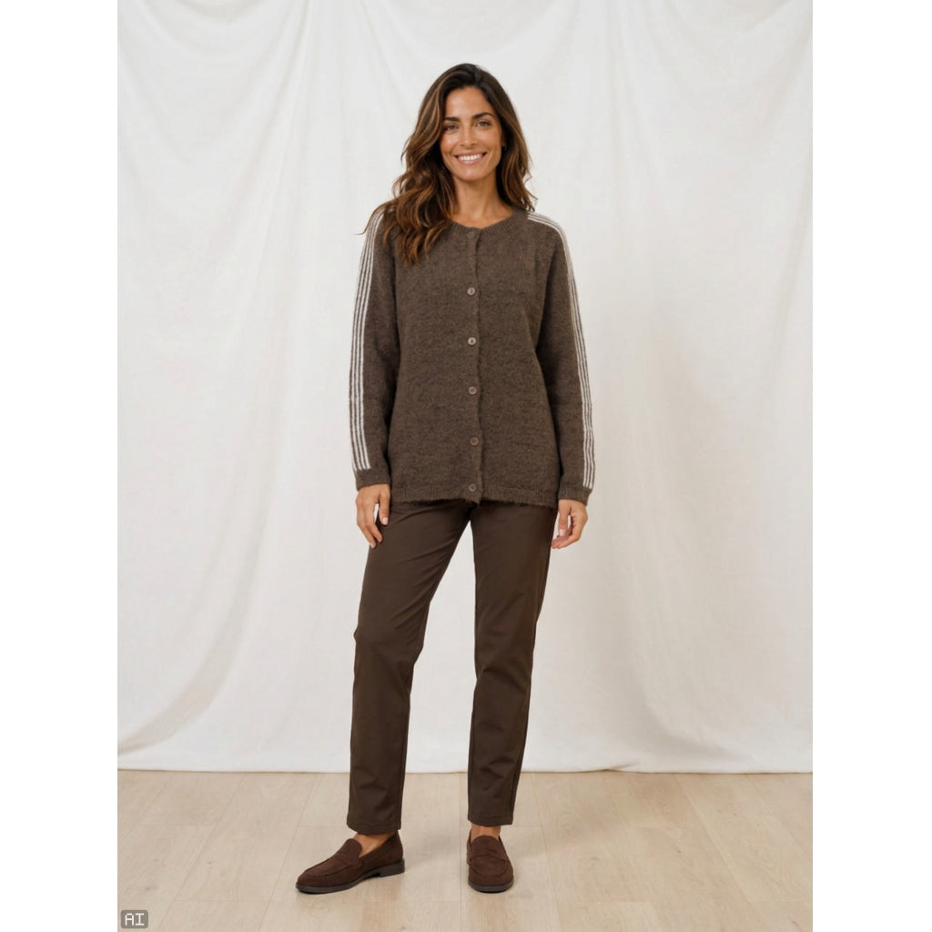 MARTA DU CHATEAU Marta du chateau Dame Strik MdcVellie 8154- Knit Cardigan Moro/Fango
