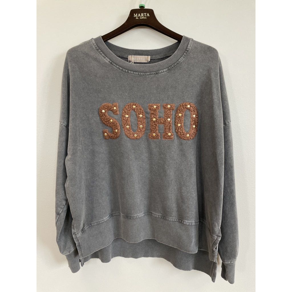MARTA DU CHATEAU Marta du chateau Dame Sweatshirt MdcCherry 2788 Sweatshirt Grey