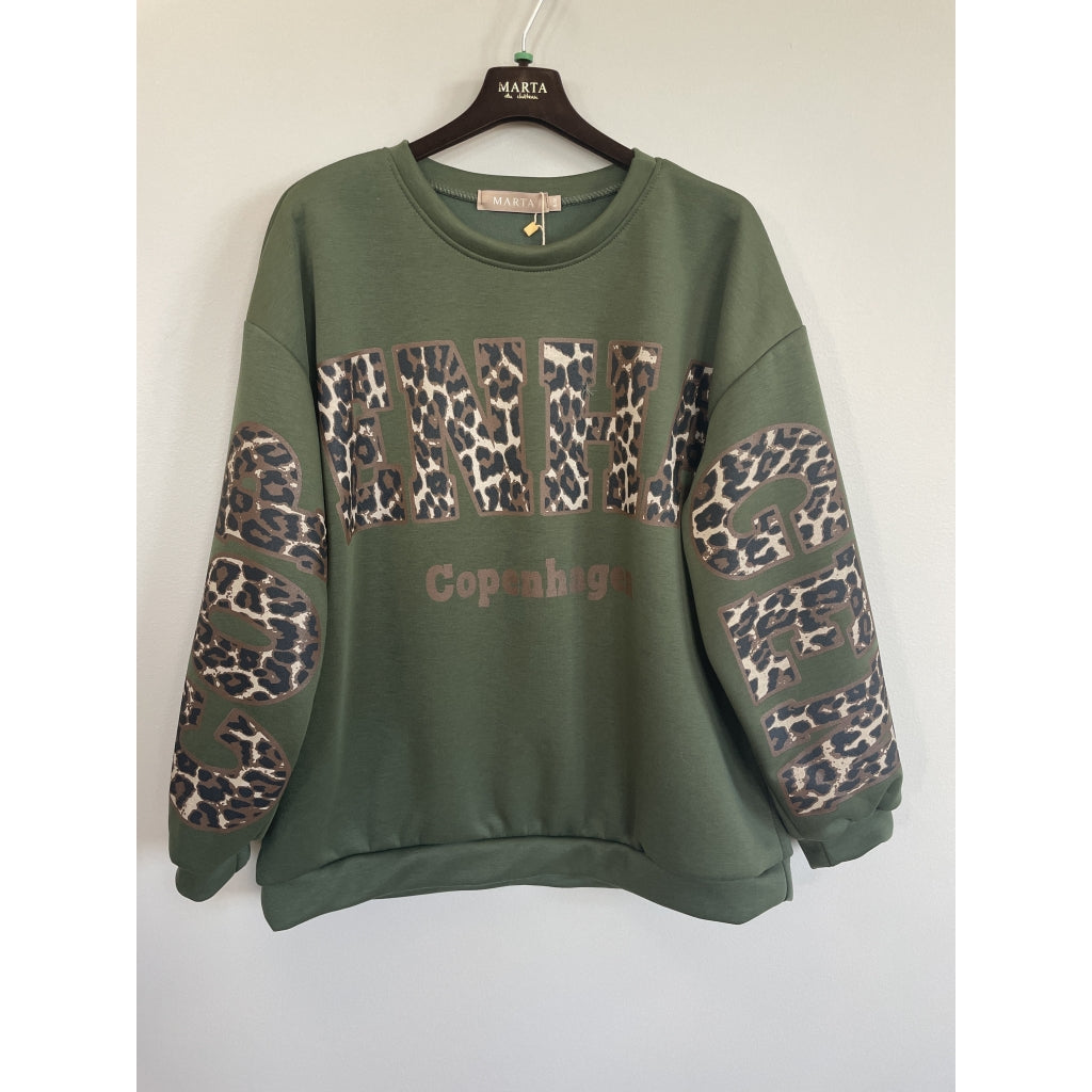 MARTA DU CHATEAU Marta du chateau Dame Sweatshirt MdcSevilla 22659Leo Sweatshirt Military/Leo