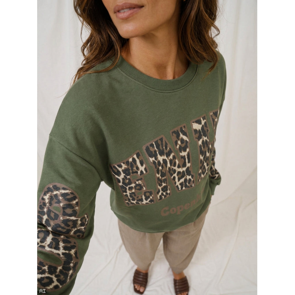 MARTA DU CHATEAU Marta du chateau Dame Sweatshirt MdcSevilla 22659Leo Sweatshirt Military/Leo