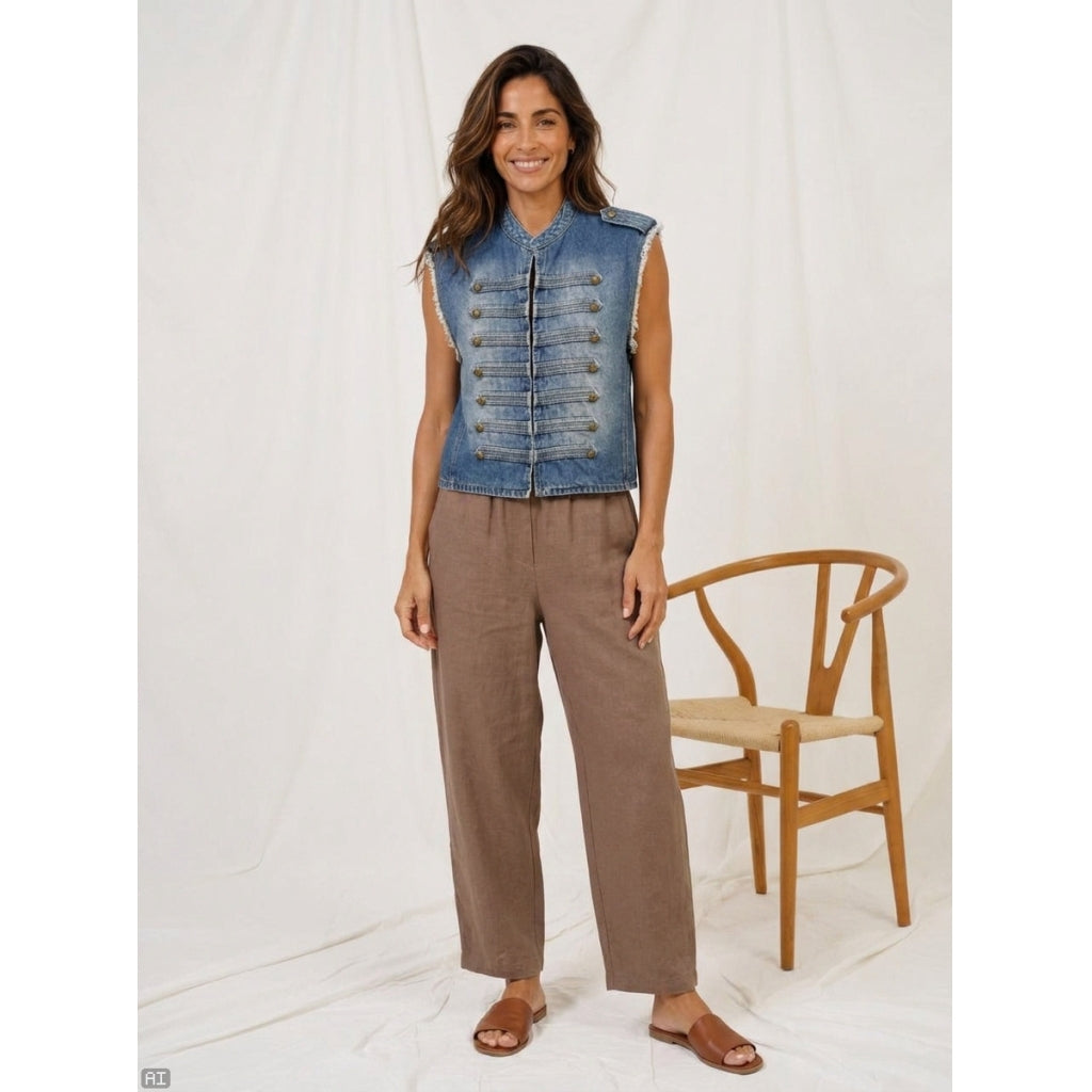 MARTA DU CHATEAU Marta du chateau Dame Vest MDCHOLIDAY 268678 Vest Denim
