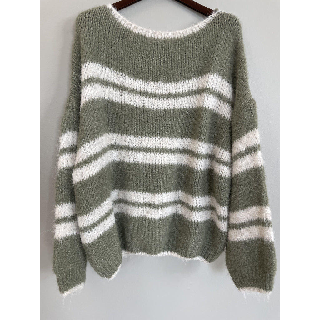 MARTA DU CHATEAU Marta du chateau Dame strik MdcAvellina 65969 Knit Salvia/Beige