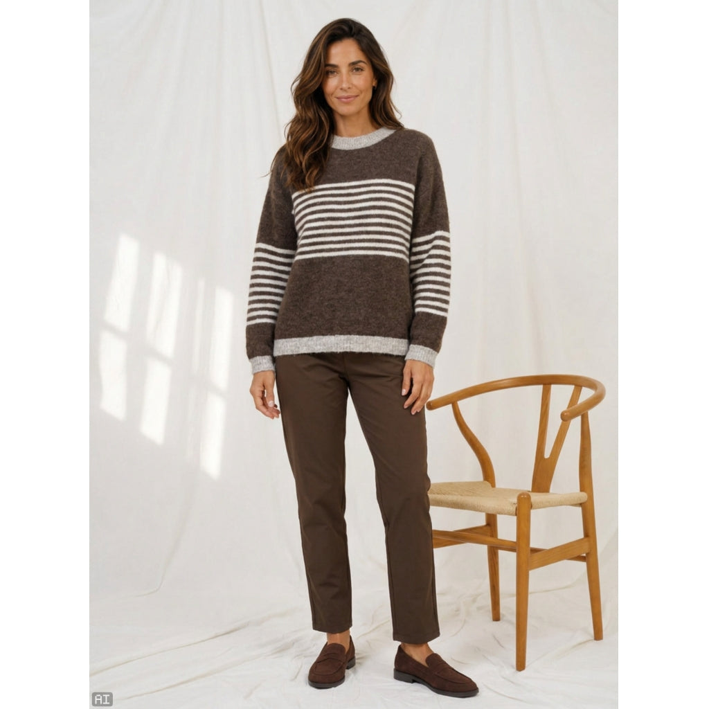 MARTA DU CHATEAU Marta du chateau Dame strik MdcSicilia 8155- Knit Choco