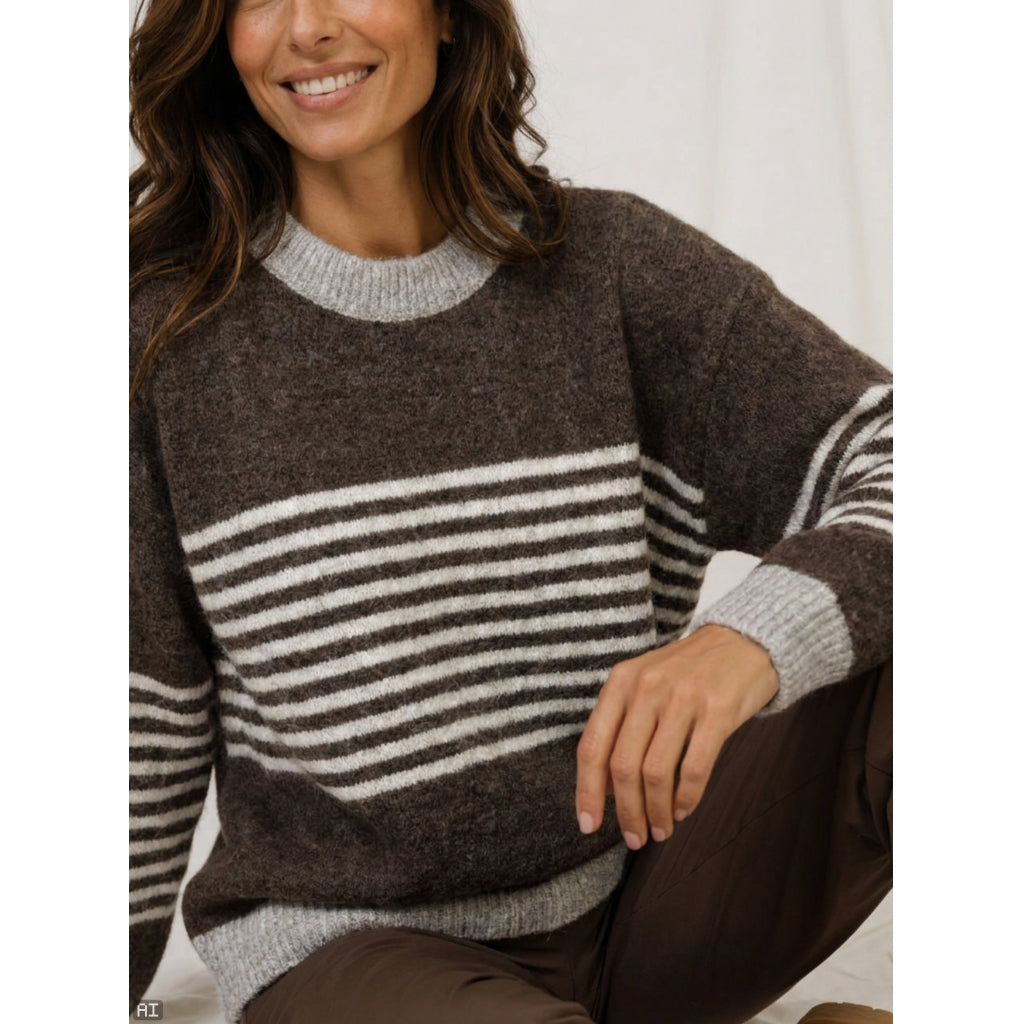 MARTA DU CHATEAU Marta du chateau Dame strik MdcSicilia 8155- Knit Choco